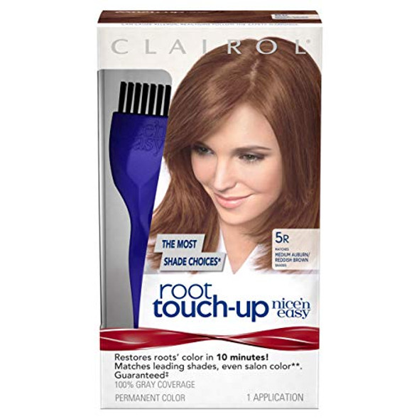 Clairol Root Touch-Up By Nice'N Easy Permanent Hair Dye 5R Medium Auburn/Reddish Brown Hair Color 2 Count