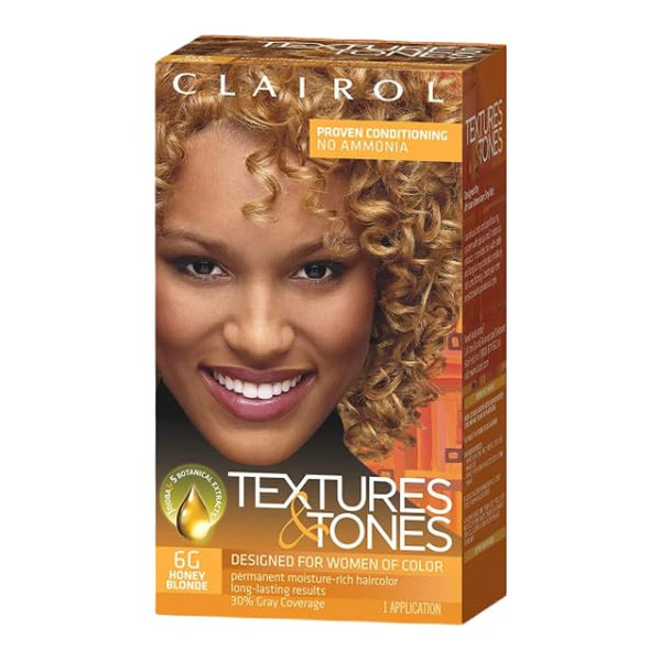 Clairol Textures & Tones Hair Color For Women Of Color 6 G Honey Blonde 1 Application - Pack Of 2