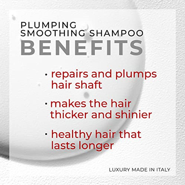 Diego Dalla Palma Plumping Smoothing Shampoo - Strengthening And Anti-Stress Treatment - Repairs The Shafts And Thickens Hair - Revitalises And Shines Hair - Frizz- Results - 8.5 Oz