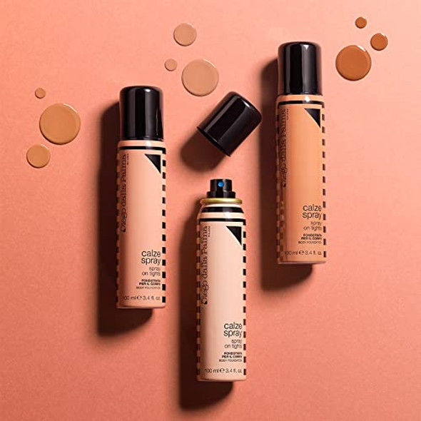 Diego Dalla Palma Spray On Tights Body Foundation - Fast Absorbing - Transfer Foundation For Legs And Body - Long-Lasting Texture - Suitable For All Skin Types - 201 Medium Complexion - 3.4 Oz