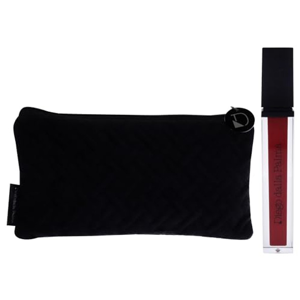 Diego Dalla Palma Red Lips Kit - Contains A Push Up Lip Gloss Lip Liner And A Pouch - Lips Appear Fuller Softer And Smoother - For Remarkably Beautiful Full Lips - Enhances The Lip Volume - 3 Pc
