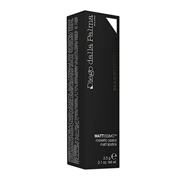 Diego Dalla Palma Mattissimo Matt Lipstick - 100% Natural Wax - Full Matte Finish - Instant Color Payoff - Intense And Pure Color - Highly Pigmented - Long Lasting Wear - 168 Bordeaux - 0.1 Oz