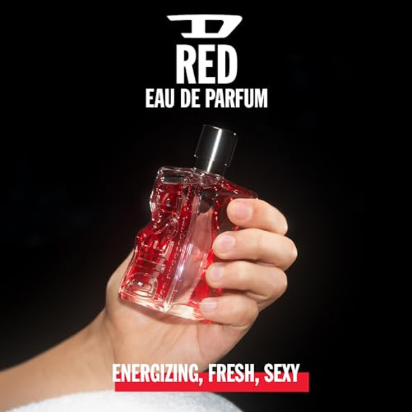 Diesel D Red Eau De Parfum For Men Fougere & Aromatic With Notes Of Red Grapefruit Lavender & Sandalwood 1 Fl. Oz.