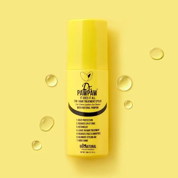 Dr.Pawpaw It Does It All: 7 In 1 Hair Treatment Styler With Papaya Aloe Vera Coconut Oil Vegan & Natural (3 X 150 Ml)