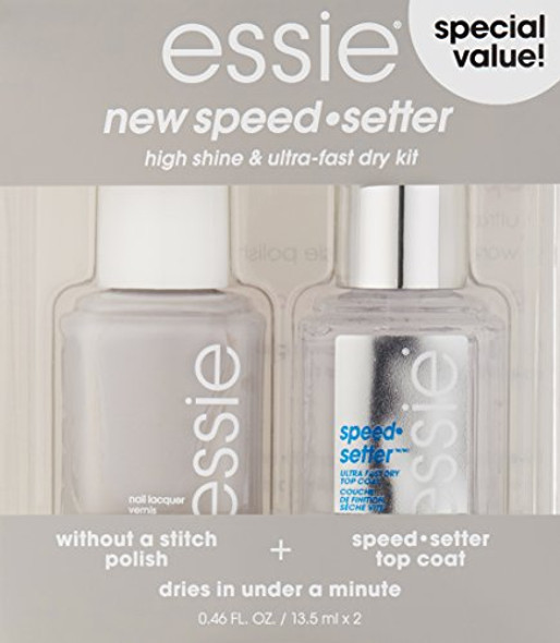 Essie Speed Setter Top Coat & Nail Polish Kit Without A Stitch Essie Speed Setter Top Coat & Nail Polish Kit Without A Stitch