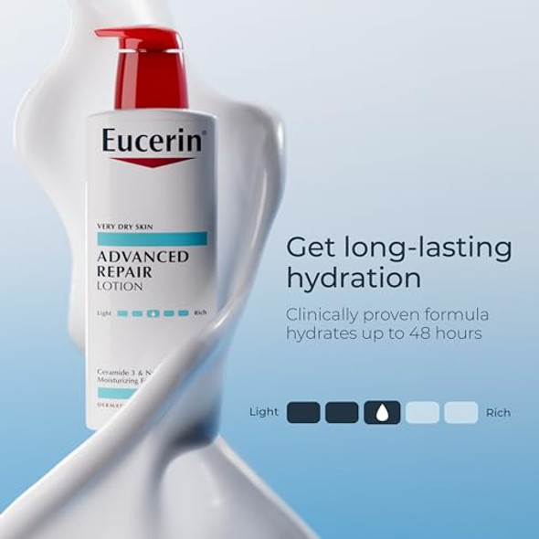 Eucerin Advanced Repair Body Lotion For Very Dry Skin Unscented Lotion Formulated With Ceramides 16.9 Fl Oz Bottle