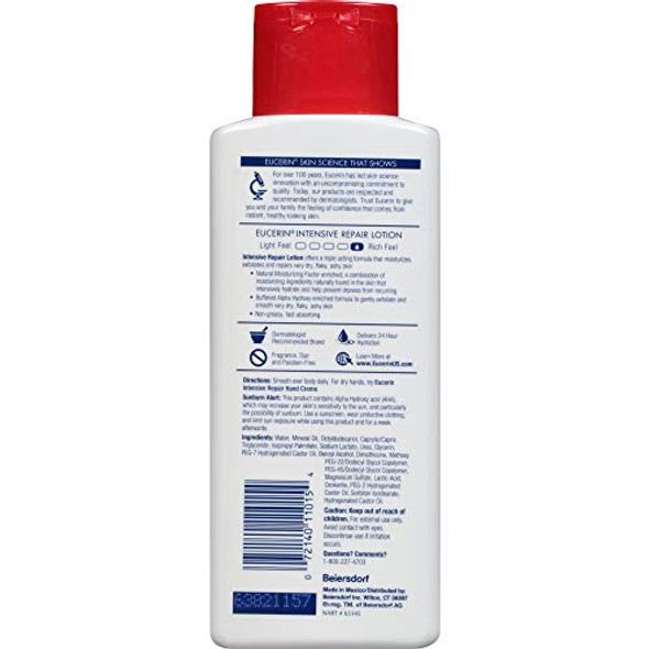 Eucerin Intensive Repair Body Lotion Lotion For Very Dry Skin 8.4 Fl Oz Bottle Pack Of 3