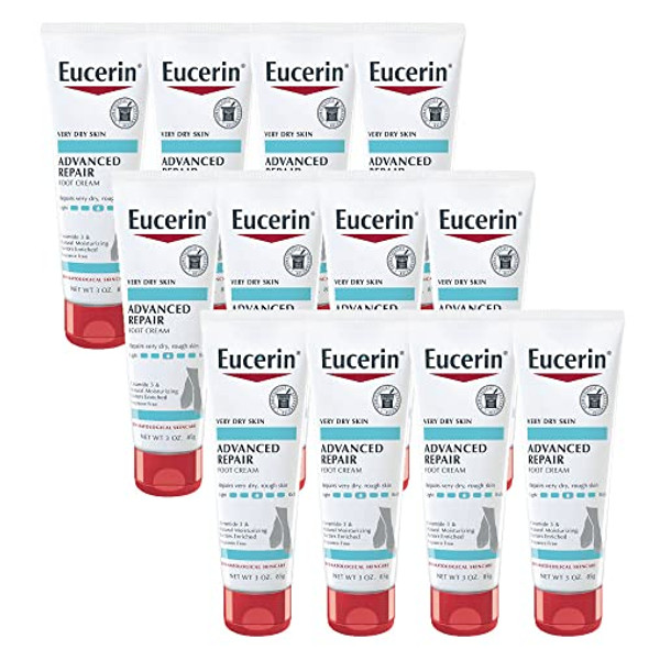 Eucerin Advanced Repair Hand Cream Hand Lotion For Dry Skin Fragrance 2.7 Oz Tube Pack Of 12