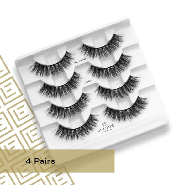 Eylure Luxe Faux Mink Ruby Eyelashes Multipack