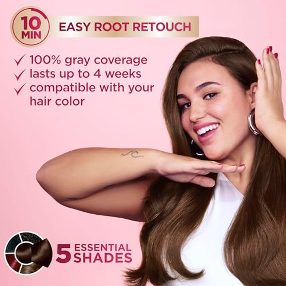 Garnier Color Sensation Color Retouch Demi Permanent Hair Dye For Roots And Lengths With 100% Gray Coverage Brown Hair Dye Pack Of 6