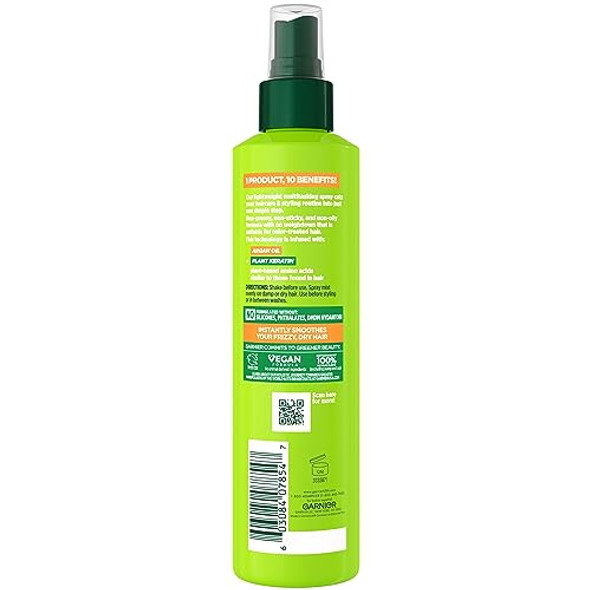 Garnier Fructis Sleek & Shine 10-In-1 For Frizzy Dry Hair Plant Keratin 8.1 Fl Oz 1 Count (Packaging May Vary)