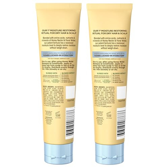 Garnier Whole Blends Honey Water Cream 100 Hours Moisture Lock Dry Hair Scalp Honey Nectar And Floral Water Pack Of 2