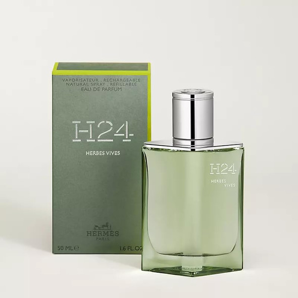 Hermes H24 Herbes Vives Eau De Parfum Rechargeable Spray For Men 1.6 Ounce
