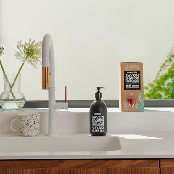 Compagnie De Provence Savon De Marseille Extra Pure Liquid Soap Black Tea 101.4 Fl Oz Eco Refill