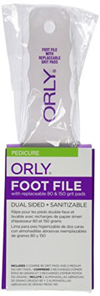 Orly Foot File With 2 Refill Pads Of Ea Grit Level Orly Foot File With 2 Refill Pads Of Ea Grit Level