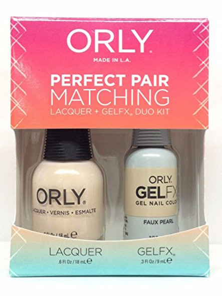 Orly Faux Pearl Perfect Pair Matching Lacquer Plus Gelfx Duo Kit 2 Count