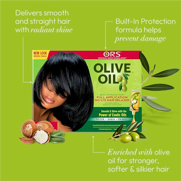 Ors Olive Oil Built-In Protection Full Application No-Lye Hair Relaxer - Multi-Use Styling Cream Infused With Collagen & Avocado Oil For Strength & Length - Bundle Ors Olive Oil Built-In Protection Full Application No-Lye Hair Relaxer - Multi-Use Styling Cream Infused With Collagen & Avocado Oil For Strength & Length - Bundle