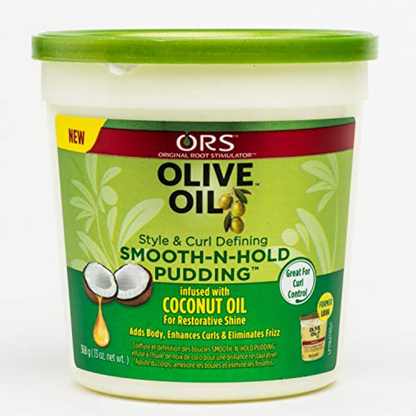 Ors Olive Oil Style And Curl Smooth-N-Hold Pudding - Curl Style Milk Infused With Collagen & Avocado Oil For Strength & Length - Bundle