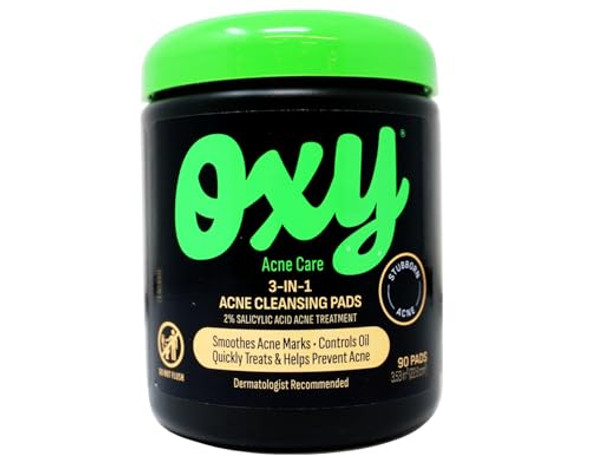 Oxy Acne Care 3-In-1 Acne Cleansing Pads 2% Salicylic Acid Acne Treatment 90 Pads (Pack Of 5) Oxy Acne Care 3-In-1 Acne Cleansing Pads 2% Salicylic Acid Acne Treatment 90 Pads (Pack Of 5)
