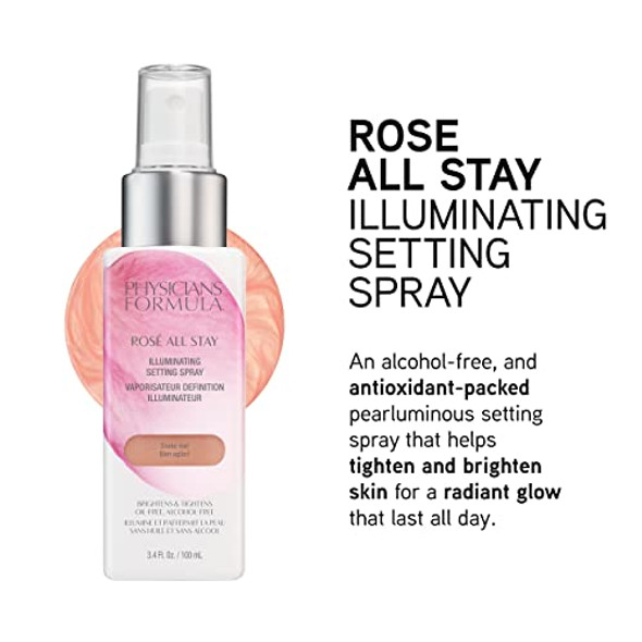 Physicians Formula Rosé All Stay Illuminating Setting Spray For Makeup Oil- Alcohol- Antioxidants Dermatologist Tested Clinicially Tested