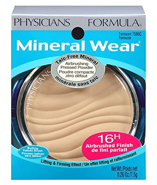 Physicians Formula Mineral Wear Talc- Mineral Airbrushing Pressed Powder Creamy Natural Dermatologist Tested Clinicially Tested