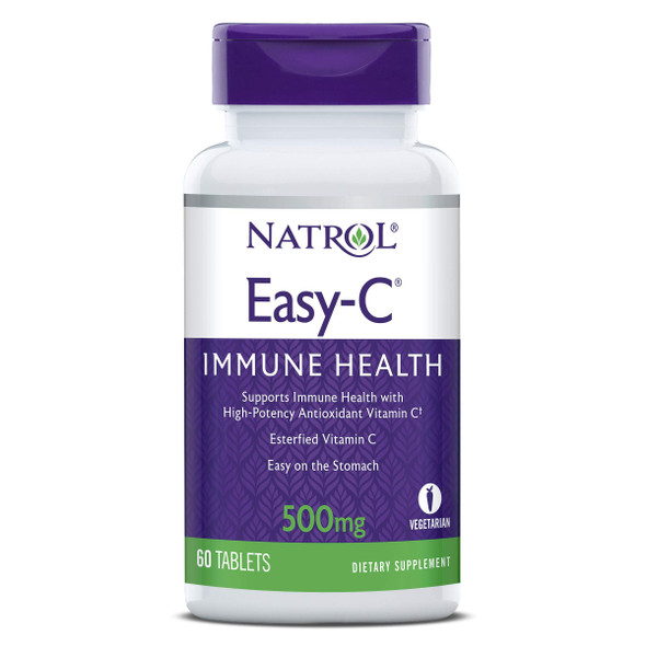 Natrol Easy-c Immune Health, High-Potency Antioxidant Vitamin C, 500 Mg Tablets, 60 Count