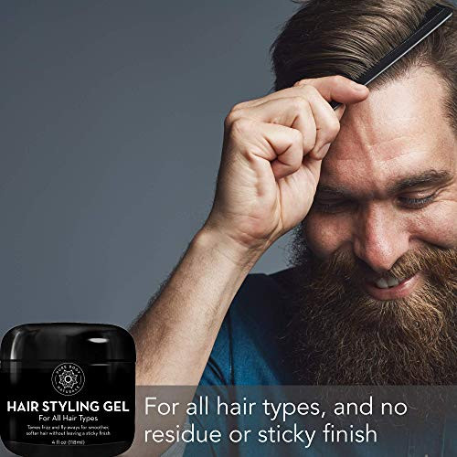 Pure Body Naturals Hair Gel For Men Natural Ingredients With Hydrating Aloe For Firm Healthy Hair 4 Fl Oz