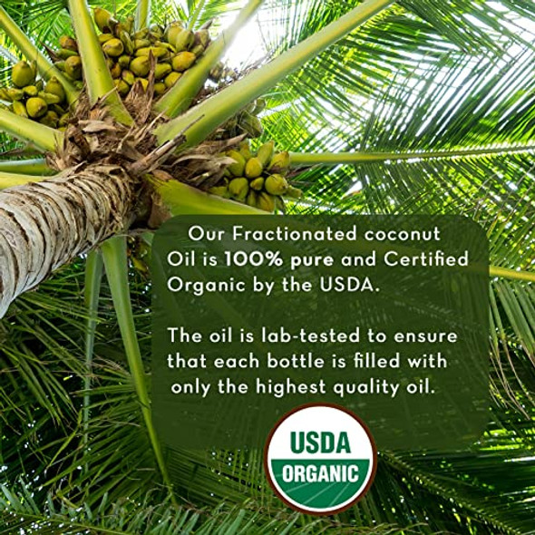 Pure Body Naturals Organic Fractionated Coconut Oil For Skin And Hair 4 Fl Oz - Liquid Carrier Oil For Diluting Essential Oils Hair Growth & Skin Moisturizer