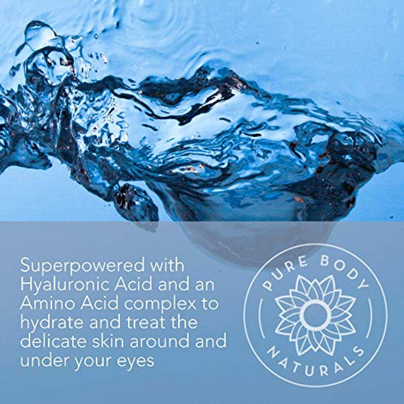 Pure Body Naturals Age-Defying Eye Gel For Wrinkles And Circles Eye Cream For Under Eye Bag Treatment 1.7 Fl. Ounce