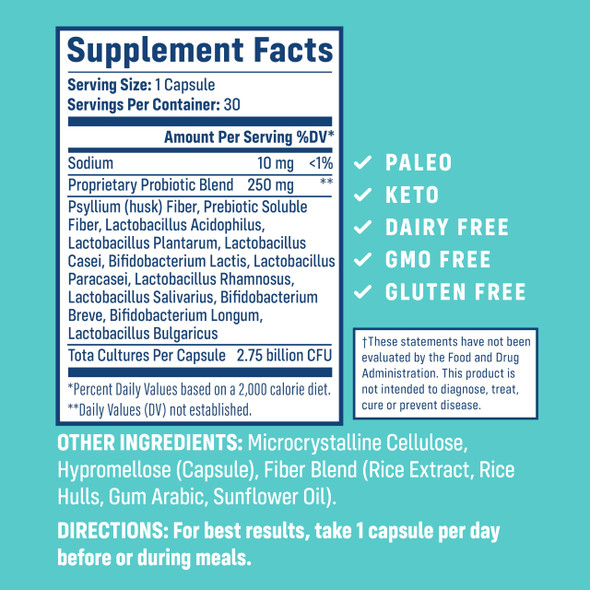 NativePath Daily Probiotic 10-Strain Custom Blend Probiotics Supplement for Men and Women 82 Billion CFUs - 30 Count