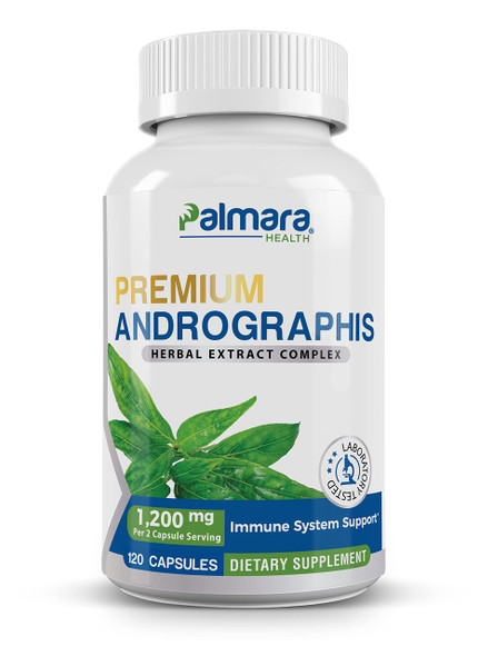 Palmara Health Premium Andrographis Paniculata Extract 1200mg (100mg Andrographolides) 120 Capsules Non-GMO Vegan Gluten Free