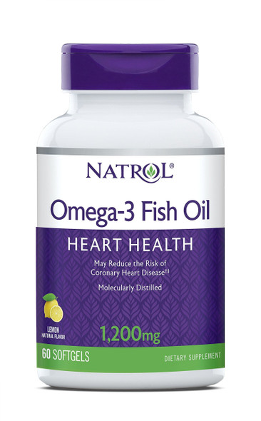 Natrol Omega-3 1200mg Fish Oil, 60 Softgels