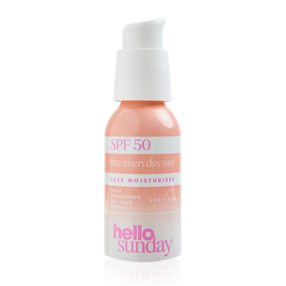 Hello Sunday The Everyday One Face Moisturiser | SPF 50 Hydrating Daily Moisturiser with Hyaluronic Acid & Vitamin C | Broad-Spectrum Sun Protection