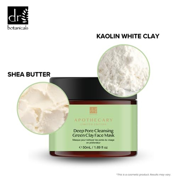 Dr Botanicals Dr Bonaticals Deep Pore Cleansing Green Clay Face Mask Purify And Detoxify Your Skin - 50Ml/1.69 Oz Minimize Pores And Blemishes - Suitable For All Skin Types