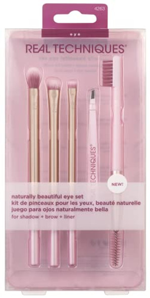Real Techniques Naturally Beautiful Eye Set By Real Techniques For Women - 5 Pc Tapered Shadow Brush - 355 Brow Highlighter Brush - 354 Flat Liner Brush - 326 Brow Duo Brush - 353 Fine Point Tweezer Real Techniques Naturally Beautiful Eye Set By Real Techniques For Women - 5 Pc Tapered Shadow Brush - 355 Brow Highlighter Brush - 354 Flat Liner Brush - 326 Brow Duo Brush - 353 Fine Point Tweezer