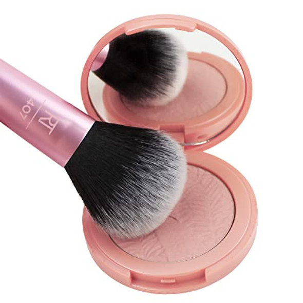 Real Techniques Mini Multitask Makeup Brush For Blush Bronzer & Powder Face Brush With Custom-Cut Synthetic Bristles For Loose & Pressed Powder Travel Sized Vegan & Cruelty- 1 Count Real Techniques Mini Multitask Makeup Brush For Blush Bronzer & Powder Face Brush With Custom-Cut Synthetic Bristles For Loose & Pressed Powder Travel Sized Vegan & Cruelty- 1 Count