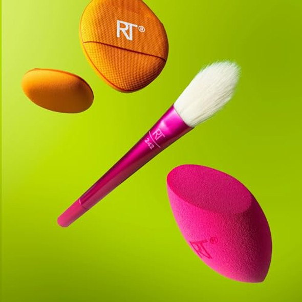 Real Techniques Vivid Escape Color Pop Blush Brush Multipurpose Makeup Brush For Easy Blending Use With Liquid & Cream Blush Synthetic Soft Bristles Cruelty- & Vegan 1 Count Real Techniques Vivid Escape Color Pop Blush Brush Multipurpose Makeup Brush For Easy Blending Use With Liquid & Cream Blush Synthetic Soft Bristles Cruelty- & Vegan 1 Count