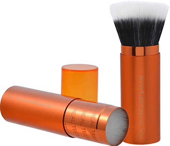 Real Techniques Cruelty Retractable Bronzer Brush With Ultra Plush Custom Cut Synthetic Bristles And Extended Aluminum Ferrules To Build Coverage Real Techniques Cruelty Retractable Bronzer Brush With Ultra Plush Custom Cut Synthetic Bristles And Extended Aluminum Ferrules To Build Coverage