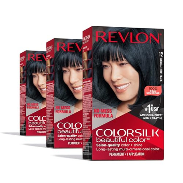 Revlon Colorsilk Beautiful Color Permanent Hair Color (Old Version) 10 Black (Pack Of 3)