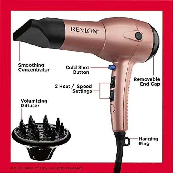 Revlon Light & Fast Hair Dryer 1875W Stunning Blowouts Easily And Comfortably
