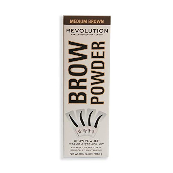 Revolution Beauty London Revolution Brow Powder Stamp & Stencil Kit Brow Shaping Tool Medium Brown Includes Brow Stencils Revolution Beauty London Revolution Brow Powder Stamp & Stencil Kit Brow Shaping Tool Medium Brown Includes Brow Stencils
