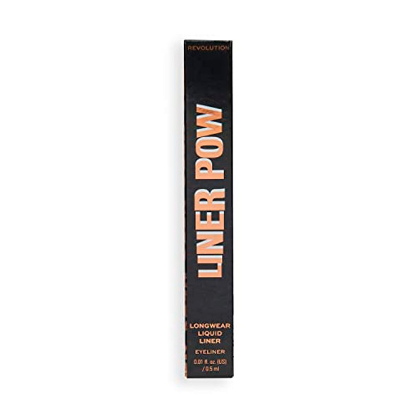 Revolution Beauty London Makeup Revolution Liner Pow Liquid Eyeliner Black Liquid Formula 24 Hour Wear 0.5Ml Revolution Beauty London Makeup Revolution Liner Pow Liquid Eyeliner Black Liquid Formula 24 Hour Wear 0.5Ml