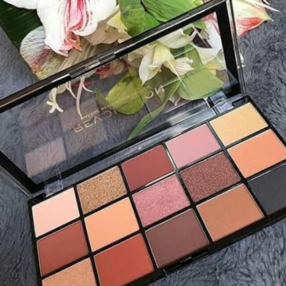 Revolution Beauty London Revolution Reloaded Eyeshadow Palette Highly Pigmented Matte & Shimmer Finishes 15 Shades Velvet Rose 0.58 Oz