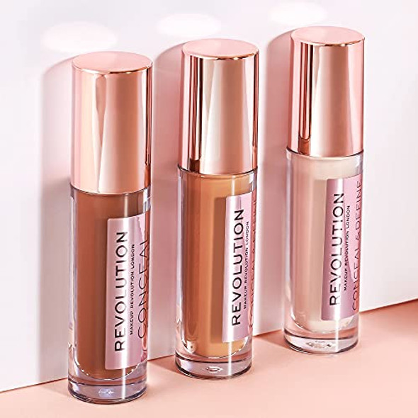 Revolution Beauty London Revolution Conceal & Define Concealer Full Coverage & Lightweight Long-Lasting Matte Finish Vegan & Cruelty C16 Dark To Deep Skin Tones 0.14 Oz