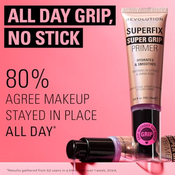 Revolution Beauty London Revolution Superfix Grip Primer Hydrating & Smoothing Face Primer For Makeup Gel-Formula To Grip Look Vegan & Cruelty- 0.81 Fl Oz Revolution Beauty London Revolution Superfix Grip Primer Hydrating & Smoothing Face Primer For Makeup Gel-Formula To Grip Look Vegan & Cruelty- 0.81 Fl Oz