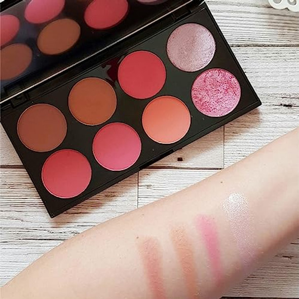 Revolution Beauty London Makeup Revolution Ultra Blush Makeup Palette Bronzer & Highlighter Includes 8 Shades Gluten Vegan & Cruelty Sugar & Spice 13G