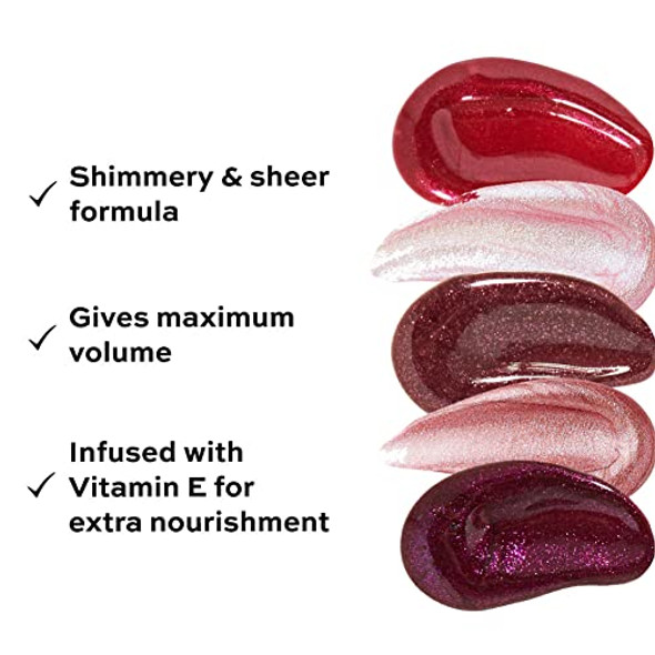 Revolution Beauty London Revolution Shimmer Bomb Lip Gloss Lip Tint Infused With Vitamin E Shimmery Finish Comes In 6 Colors Glimmer