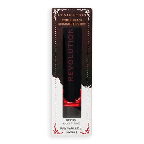 Revolution Beauty London Revolution Beauty Truly Sinful Black Ring Lipstick Halloween Lip Costume Makeup With Sparkling Glitter Vegan & Cruelty- Revolution Beauty London Revolution Beauty Truly Sinful Black Ring Lipstick Halloween Lip Costume Makeup With Sparkling Glitter Vegan & Cruelty-