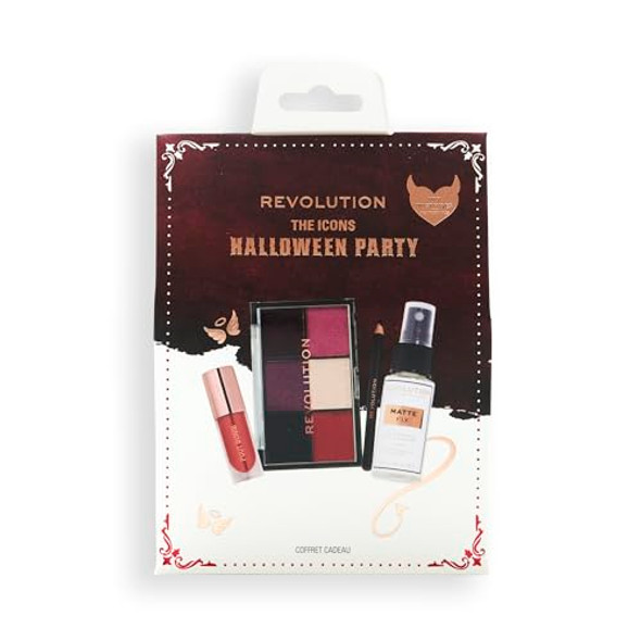 Revolution Beauty London Revolution Beauty Truly Sinful Halloween Party Mini Set Halloween Makeup With 6-Pan Palette Eyeliner Mini Pout Bomb & Fixing Spray Vegan & Cruelty- Revolution Beauty London Revolution Beauty Truly Sinful Halloween Party Mini Set Halloween Makeup With 6-Pan Palette Eyeliner Mini Pout Bomb & Fixing Spray Vegan & Cruelty-