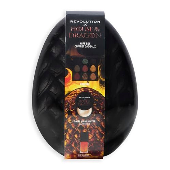 Revolution Beauty London Revolution Beauty House Of Dragon X Revolution Dragon Glow Set Holiday Makeup Set With Eyeshadow Palette Lip Oil & Highlighter Balm Vegan & Cruelty-